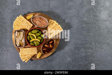 Tinned fish board Stock Photo - Alamy