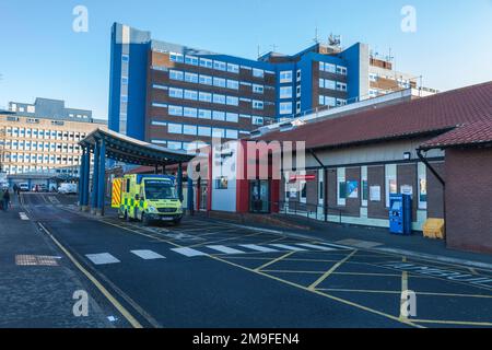 Stockton on Tees, UK. Nurses at South Tees NHS Hospital Trust have joined the National strike action but no sign of any striking nurses at North Tees Hospital today. David Dixon, Alamy Stock Photo