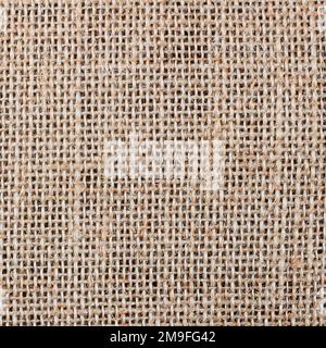 Texture of vintage burlap close up. Square shape. Grid Stock Photo