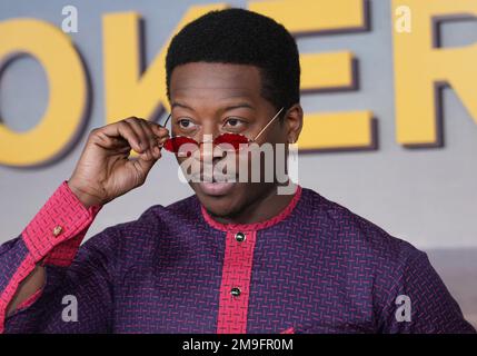 Los Angeles, USA. 17th Jan, 2023. Brandon Michael Hall arrives at the Peacock''s POKER FACE Los Angeles Premiere held at the Hollywood Legion Theater in Hollywood, CA on Tuesday, ?January 17, 2023. (Photo By Sthanlee B. Mirador/Sipa USA) Credit: Sipa USA/Alamy Live News Stock Photo