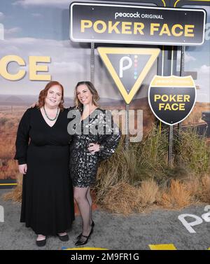 Los Angeles, USA. 17th Jan, 2023. (L-R) Nora Zuckerman and Lilla Zuckerman at the Peacock''s POKER FACE Los Angeles Premiere held at the Hollywood Legion Theater in Hollywood, CA on Tuesday, ?January 17, 2023. (Photo By Sthanlee B. Mirador/Sipa USA) Credit: Sipa USA/Alamy Live News Stock Photo