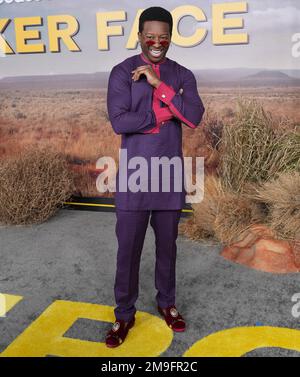 Los Angeles, USA. 17th Jan, 2023. Brandon Michael Hall arrives at the Peacock''s POKER FACE Los Angeles Premiere held at the Hollywood Legion Theater in Hollywood, CA on Tuesday, ?January 17, 2023. (Photo By Sthanlee B. Mirador/Sipa USA) Credit: Sipa USA/Alamy Live News Stock Photo