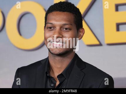 Los Angeles, USA. 17th Jan, 2023. Shane Paul McGhie arrives at the Peacock''s POKER FACE Los Angeles Premiere held at the Hollywood Legion Theater in Hollywood, CA on Tuesday, ?January 17, 2023. (Photo By Sthanlee B. Mirador/Sipa USA) Credit: Sipa USA/Alamy Live News Stock Photo