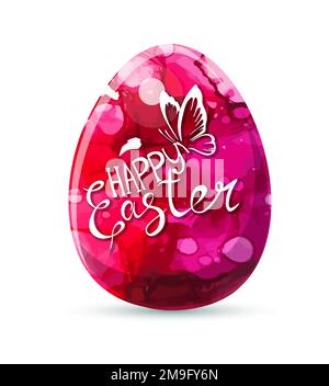 Egg watercolor. Happy easter. Vector illustration Stock Vector
