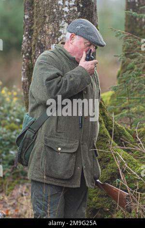 shoot captain on radio Stock Photo