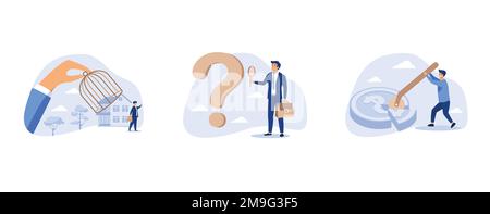 Reopen economy after Coronavirus lockdown, research and leadership skill to find solution or answer for business problem concept, businessman using pi Stock Vector