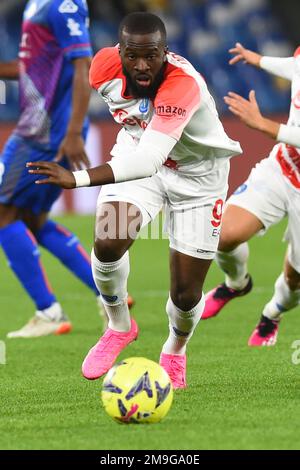 Napoli, Italy. 17th Jan, 2023. Tanguy Ndombele' of SSC Napoli in action during the match Coppa Italia Freccia Rossa between SSC Napoli v USC Cremonese at Stadio Diego Armando Maradona on January, 17 2023in Naples, italy (Credit Image: © Agostino Gemito/Pacific Press via ZUMA Press Wire) EDITORIAL USAGE ONLY! Not for Commercial USAGE! Stock Photo