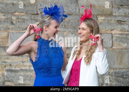 Victoria Drummond (left) and Mili Smith after being made Members of the Order of the British Empire during an investiture ceremony at Palace Of Holyroodhouse, Edinburgh. Picture date: Wednesday January 18, 2023. Stock Photo