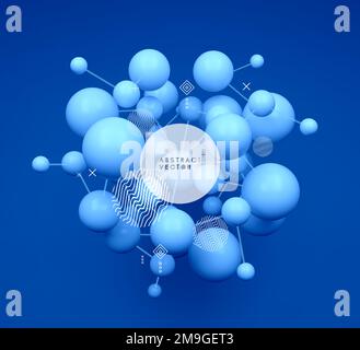 Molecule. 3D concept illustration. Vector template. Stock Vector