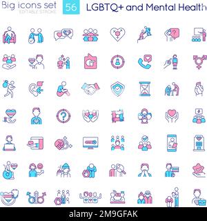 LGBTQ and mental health concept icons set Stock Vector Image & Art - Alamy