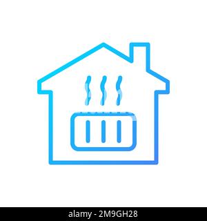 Central heating pixel perfect gradient linear vector icon Stock Vector