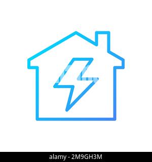 Electricity pixel perfect gradient linear vector icon Stock Vector