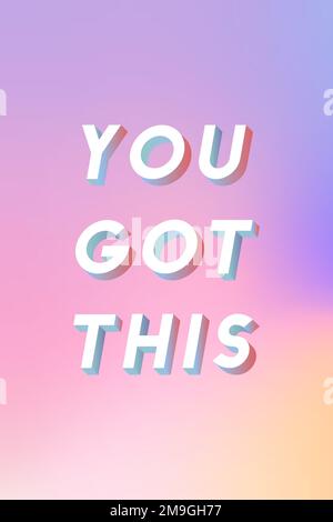 Isometric word You got this typography on a pastel gradient background vector Stock Vector
