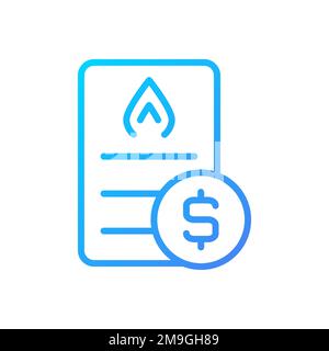 Gas bill pixel perfect gradient linear vector icon Stock Vector
