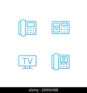 Home appliances pixel perfect gradient linear vector icons set Stock Vector