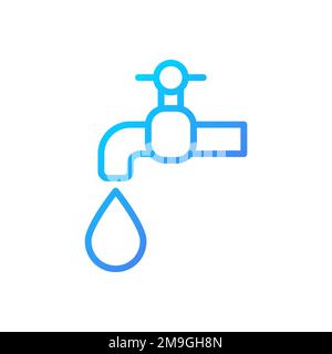 Water supply pixel perfect gradient linear vector icon Stock Vector