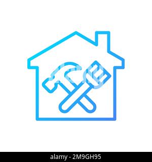Overhaul pixel perfect gradient linear vector icon Stock Vector