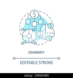 Diversify turquoise concept icon Stock Vector