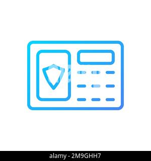 Security alarm pixel perfect gradient linear vector icon Stock Vector