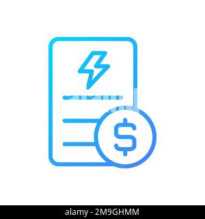 Electricity bill pixel perfect gradient linear vector icon Stock Vector