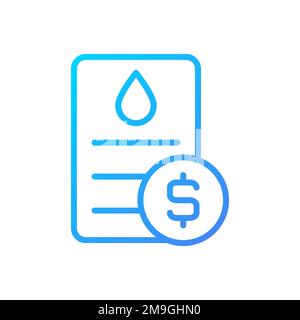 Water bill pixel perfect gradient linear vector icon Stock Vector