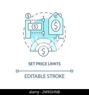 Set price limit turquoise concept icon Stock Vector