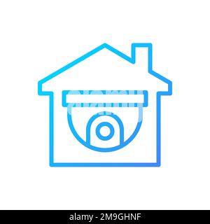 CCTV pixel perfect gradient linear vector icon Stock Vector