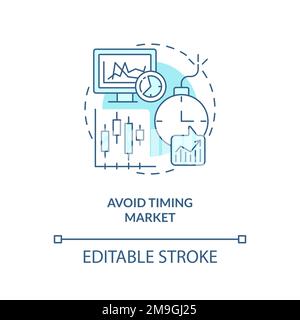 Avoid timing market turquoise concept icon Stock Vector