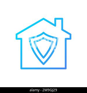 Home security pixel perfect gradient linear vector icon Stock Vector