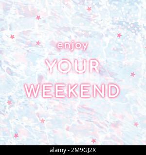 Neon enjoy your weekend vector typography Stock Vector