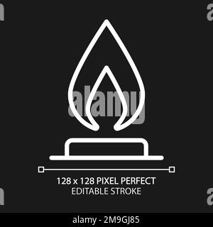 Gas pixel perfect white linear icon for dark theme Stock Vector