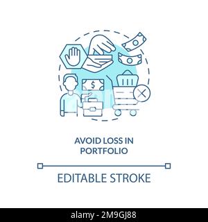 Avoid loss in portfolio turquoise concept icon Stock Vector