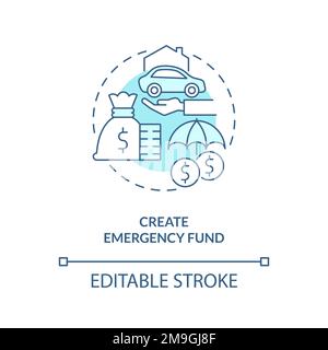 Create emergency fund turquoise concept icon Stock Vector