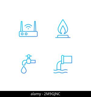 Home services pixel perfect gradient linear vector icons set Stock Vector