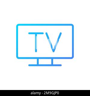 Television pixel perfect gradient linear vector icon Stock Vector