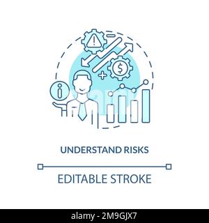 Understand risks turquoise concept icon Stock Vector
