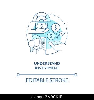 Understand investment turquoise concept icon Stock Vector