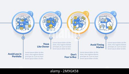Successful investment rules circle infographic template Stock Vector
