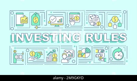 Investing rules word concepts mint banner Stock Vector