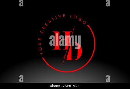 HD Letter Logo with Cutted and Intersected Design and Round Frame ...