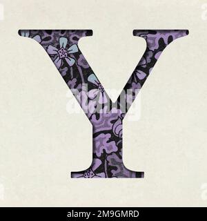 Vintage purple vector letter Y typography Stock Vector