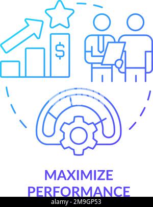 Maximize performance blue gradient concept icon Stock Vector