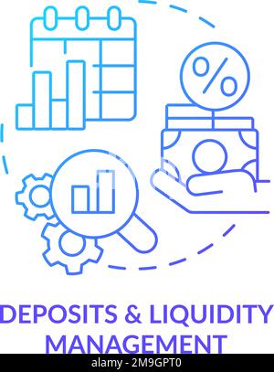 Deposits and liquidity management blue gradient concept icon Stock Vector