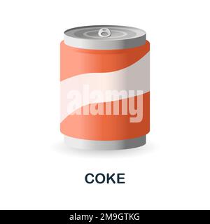 Coke icon. 3d illustration from fast food collection. Creative Coke 3d icon for web design, templates, infographics and more Stock Vector