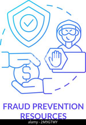 Fraud prevention resources blue gradient concept icon Stock Vector