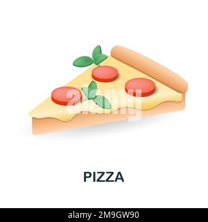 Pizza icon. 3d illustration from fast food collection. Creative Pizza 3d icon for web design, templates, infographics and more Stock Vector