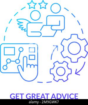 Get great advice blue gradient concept icon Stock Vector