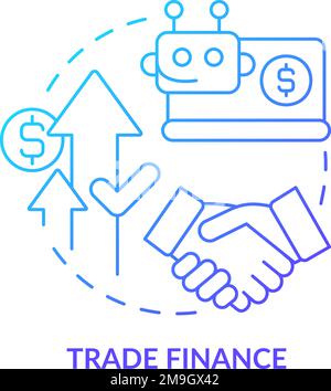 Trade finance blue gradient concept icon Stock Vector
