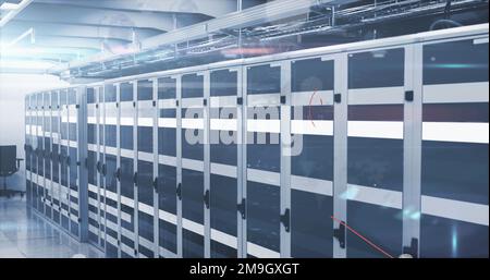 Image of data processing over computer servers Stock Photo