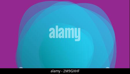 Image of layered blue circles on pink background Stock Photo
